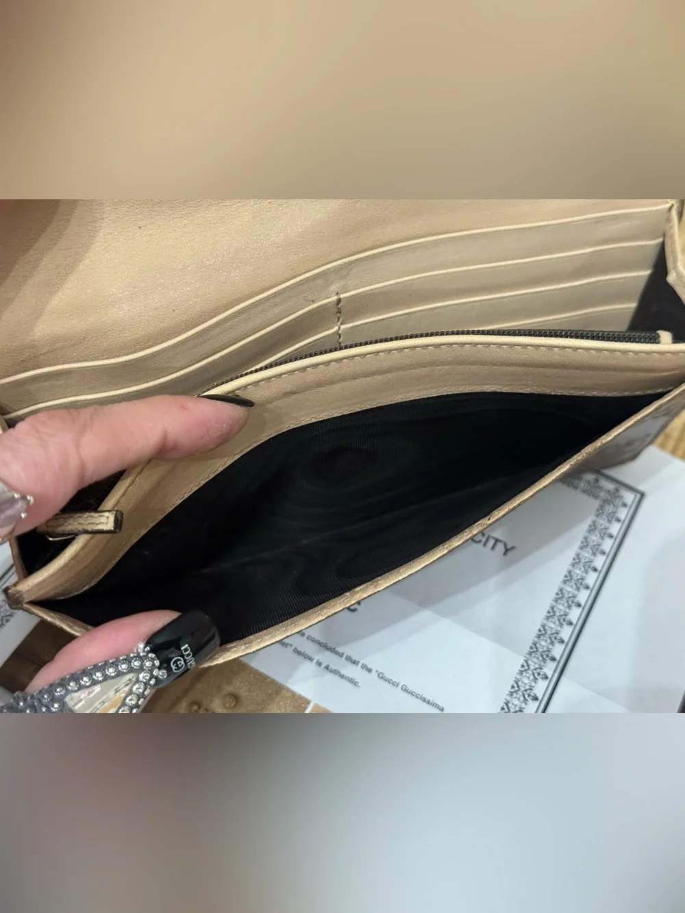 Gucci Metallic Gold GG-Embossed Continental Wallet